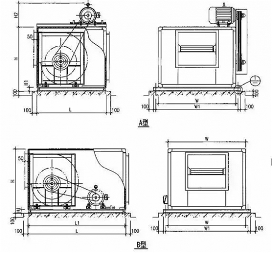 雙速高溫排煙風(fēng)機箱落地安裝